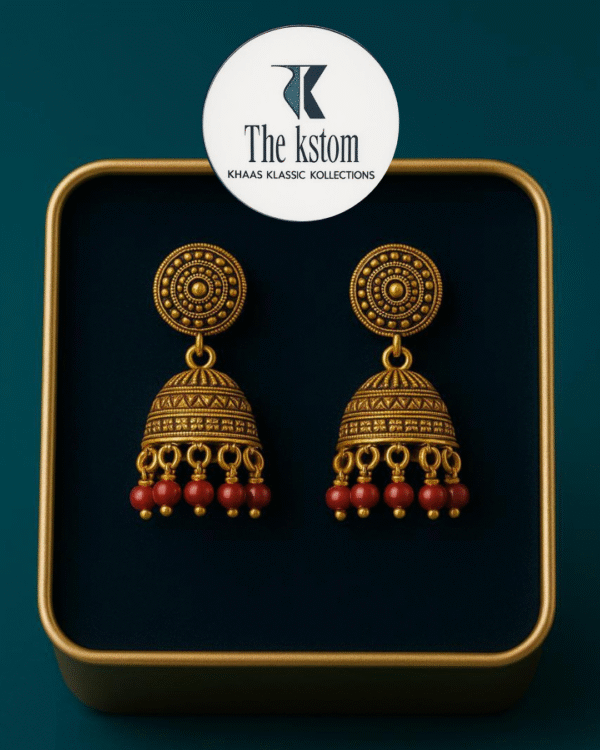 gold-tone Jhumka earrings
